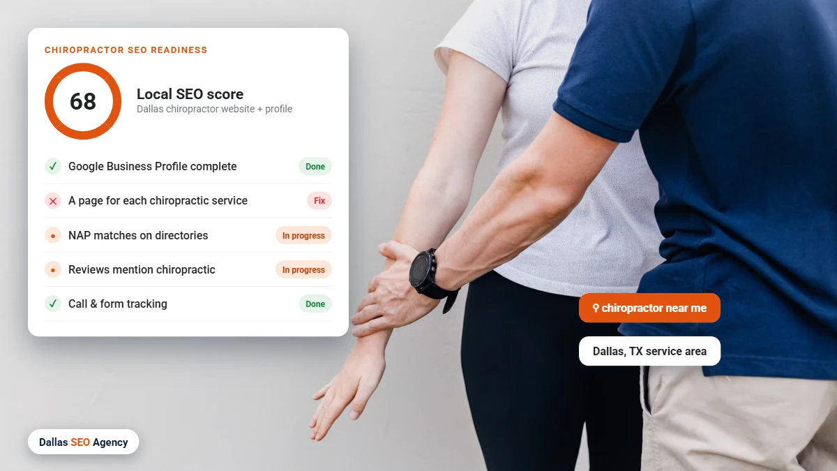 Chiropractor SEO Dallas readiness checklist for a Dallas chiropractor website and Google profile