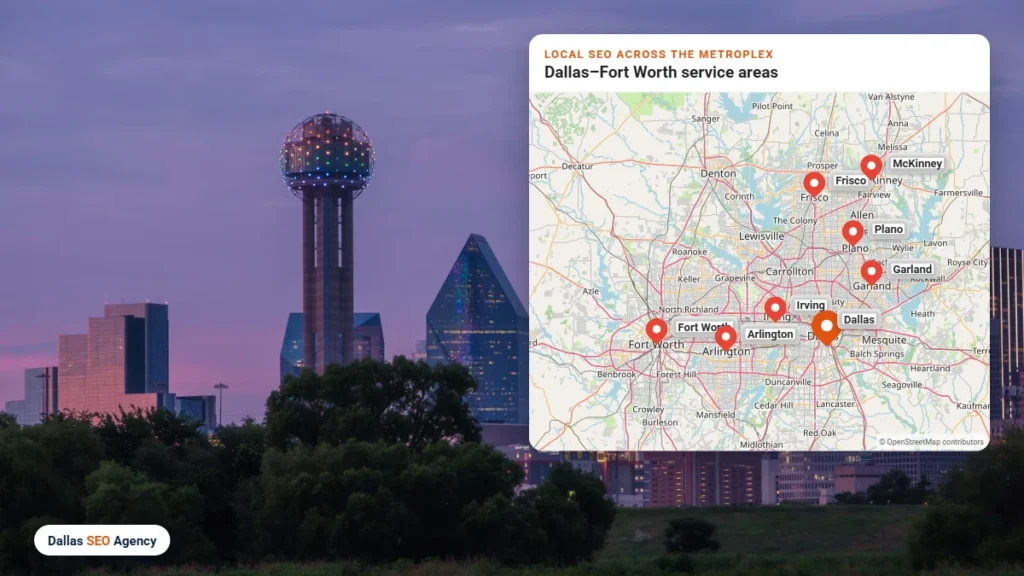 Dallas SEO agency local SEO service areas across the Dallas Fort Worth metroplex