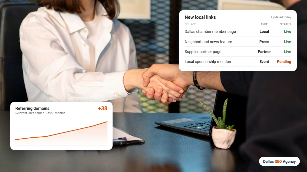 Off-page SEO Dallas local link sources for a small business