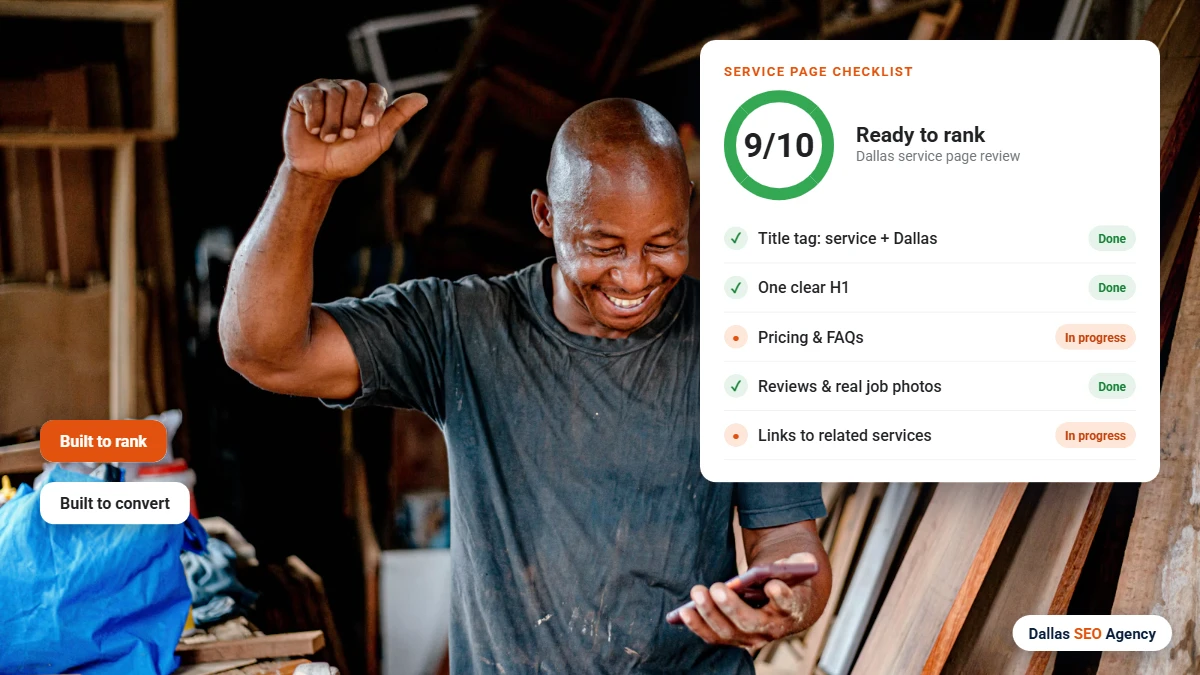 On-page SEO Dallas service page checklist