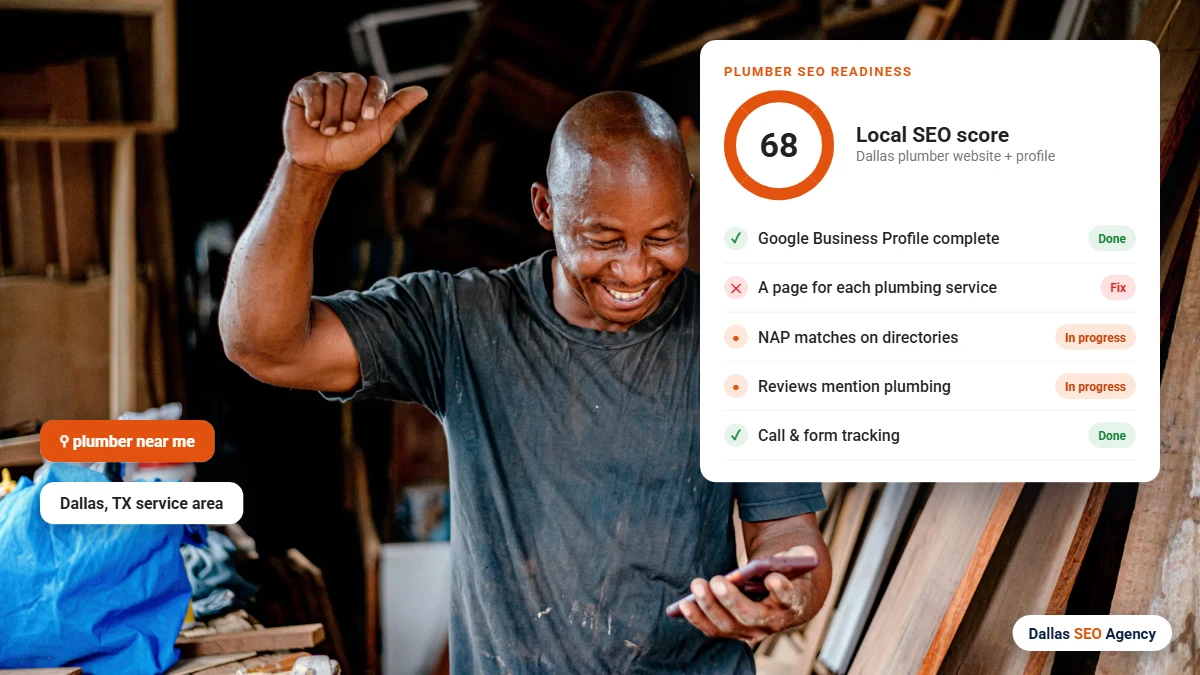 Plumber SEO Dallas readiness checklist for a Dallas plumber website and Google profile