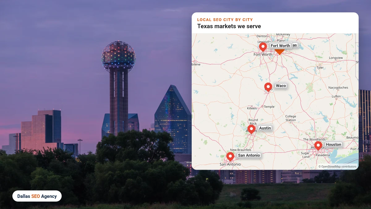 SEO agency Texas local SEO city by city map