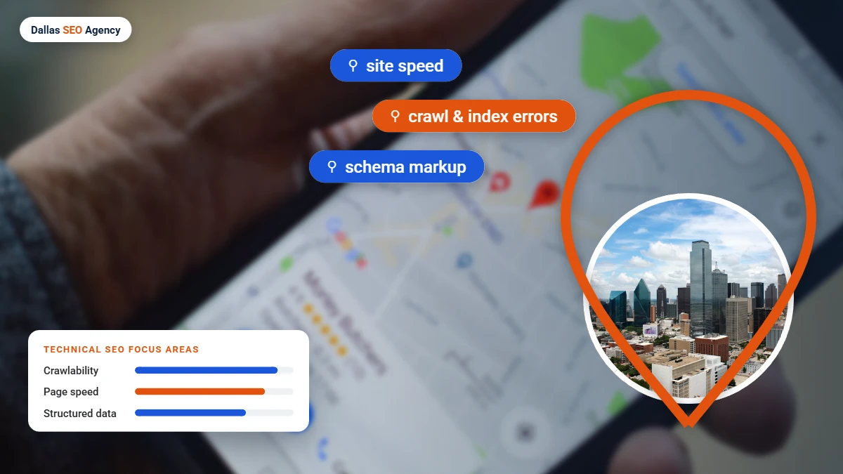 Technical SEO Dallas focus areas: crawlability, speed and structured data