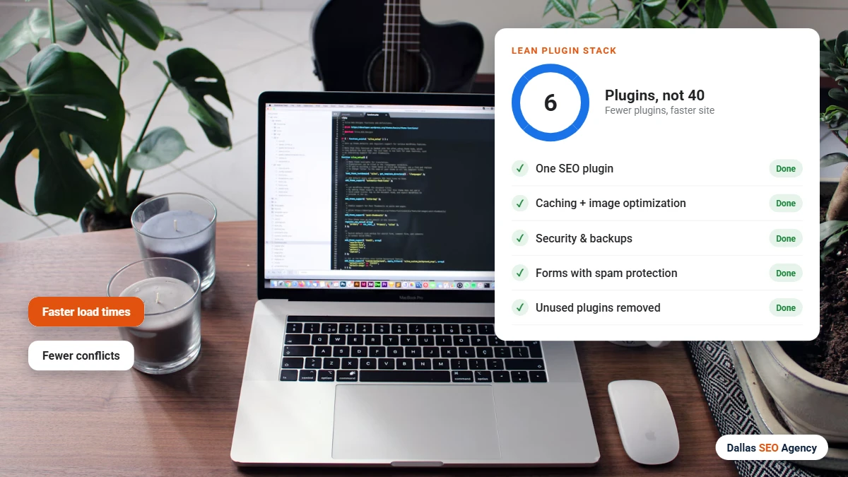 WordPress SEO Dallas lean plugin stack